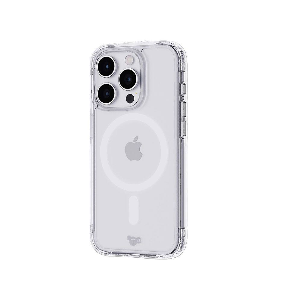 Angle. Tech21 - EvoClear Case with MagSafe for Apple iPhone 15 Pro - Clear.