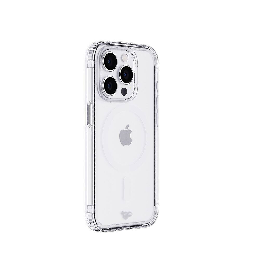 Left. Tech21 - EvoClear Case with MagSafe for Apple iPhone 15 Pro - Clear.