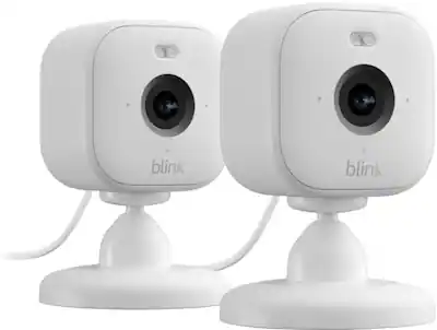 Blink - Mini 2 - Home Security & Pet Camera(s) with HD video, color night view, motion detection, two-way audio - 2 cam - White