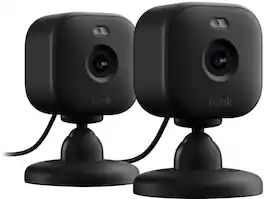 Blink - Mini 2 - Home Security & Pet Camera(s) with HD video, color night view, motion detection, two-way audio - 2 cam - Black