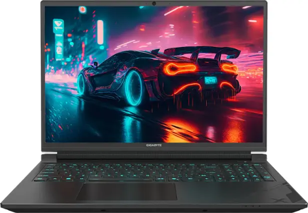 Front. GIGABYTE - 16" 165Hz Gaming Laptop IPS - Intel i7-13650HX with 32GB RAM - NVIDIA GeForce RTX 4060 - 1TB SSD - Black.