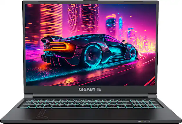 Front. GIGABYTE - 16" 165Hz Gaming Laptop IPS - Intel i7-13620H with 32GB RAM - NVIDIA GeForce RTX 4060 - 1TB SSD - Black.