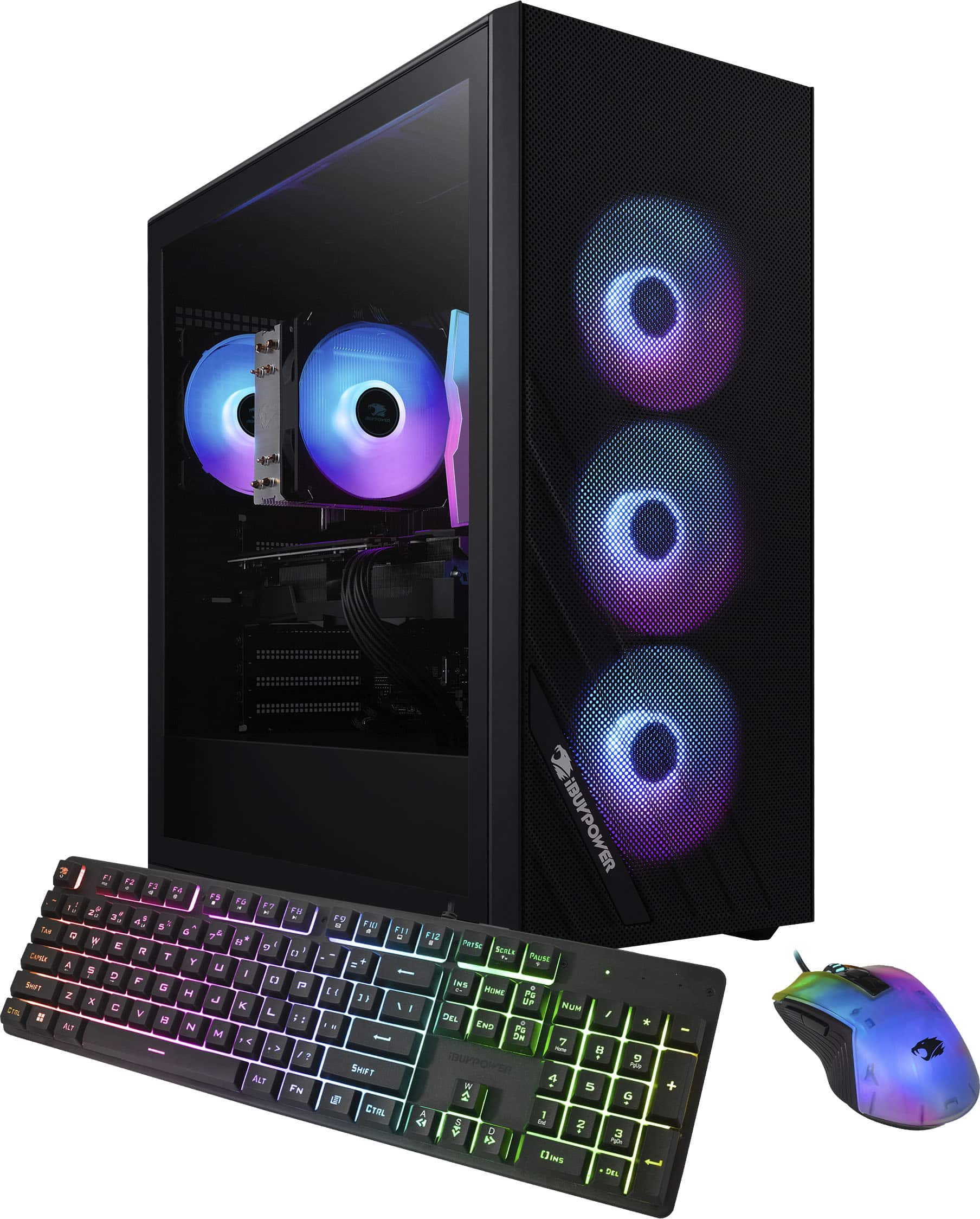Front. iBUYPOWER - Scale Gaming Desktop PC - Intel Core i5 14400F - NVIDIA GeForce RTX 4060 8GB - 16GB DDR5 RAM - 1TB NVMe - Black.