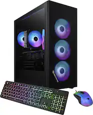 Front. iBUYPOWER - Scale Gaming Desktop PC - Intel Core i5 14400F - NVIDIA GeForce RTX 4060 8GB - 16GB DDR5 RAM - 1TB NVMe - Black.