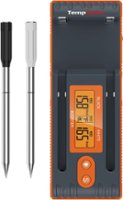ThermoPro Twin TempSpike 500FT Truly Wireless Meat Thermometer with 2 Probes and Signal Booster - Orange/Gray - Angle_Zoom