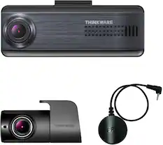 Front. THINKWARE - THINKWARE - Q200 2K Front & 1080p Rear Dash Cam with GPS and Wi-Fi - Dark Blue.