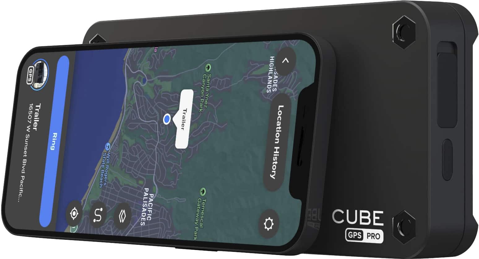 Alt View 17. Cube - GPS Vehicle Tracker with magnetic base and one year rechargeable battery - Black.
