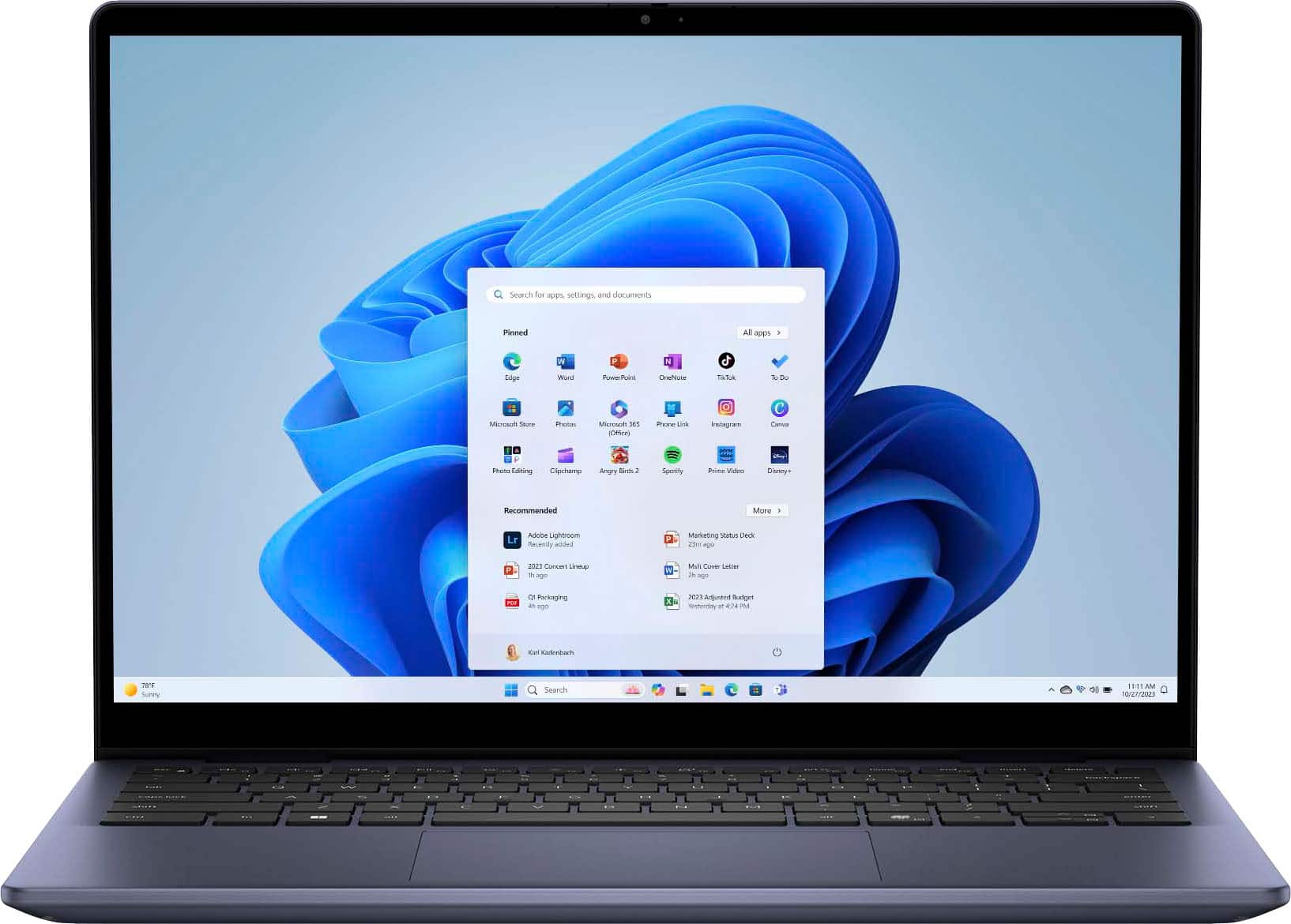 Dell - Inspiron 14 - 14" 2K 2-in-1 Touchscreen Laptop - AMD Ryzen 5 8640HS 2023 - 8GB Memory - 512GB Storage - Midnight Blue - Front_Zoom