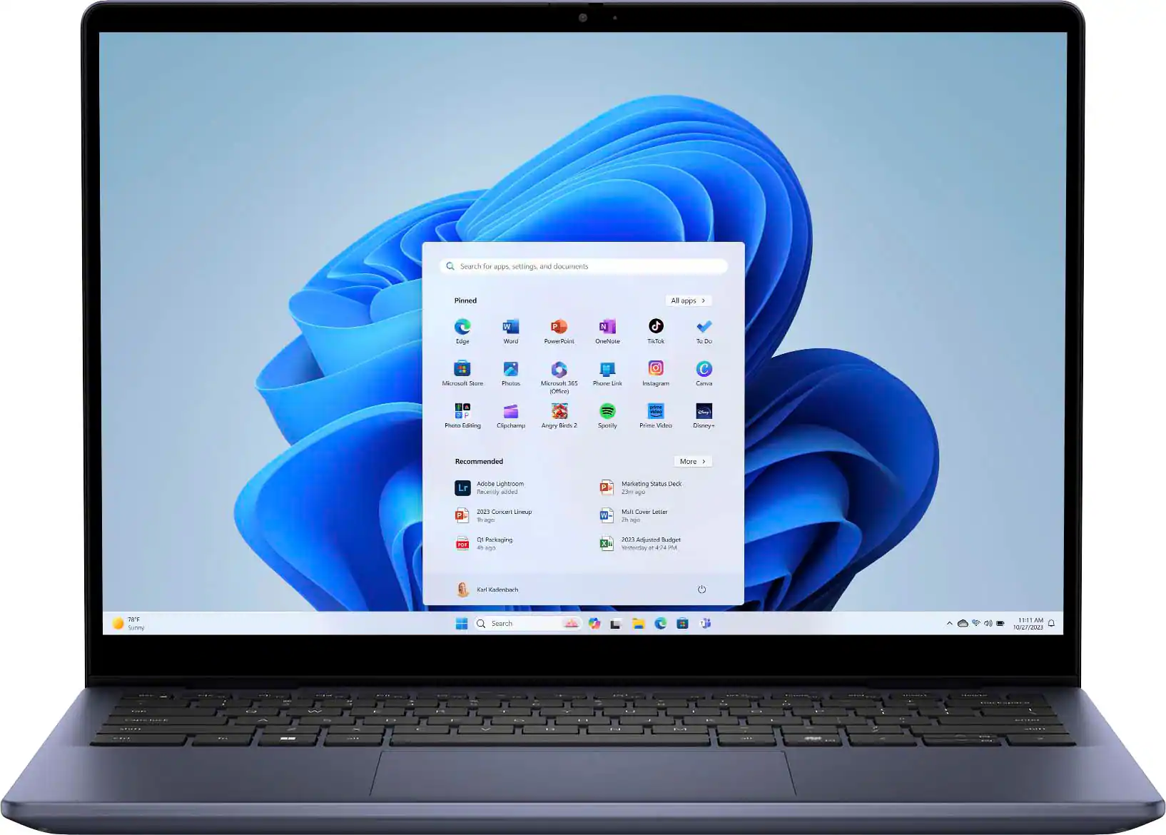 Front. Dell - Inspiron 14 2-in-1 Touch Laptop - AMD Ryzen 5 Processor - AMD Radeon Graphics - 8 GB Memory - 512 GB SSD - Midnight Blue.