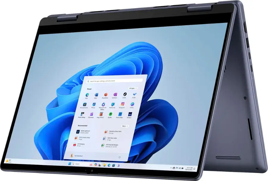 Alt View 3. Dell - Inspiron 14 2-in-1 Touch Laptop - AMD Ryzen 7 - AMD Radeon Graphics - 16 GB Memory - 1 TB SSD - Midnight Blue.
