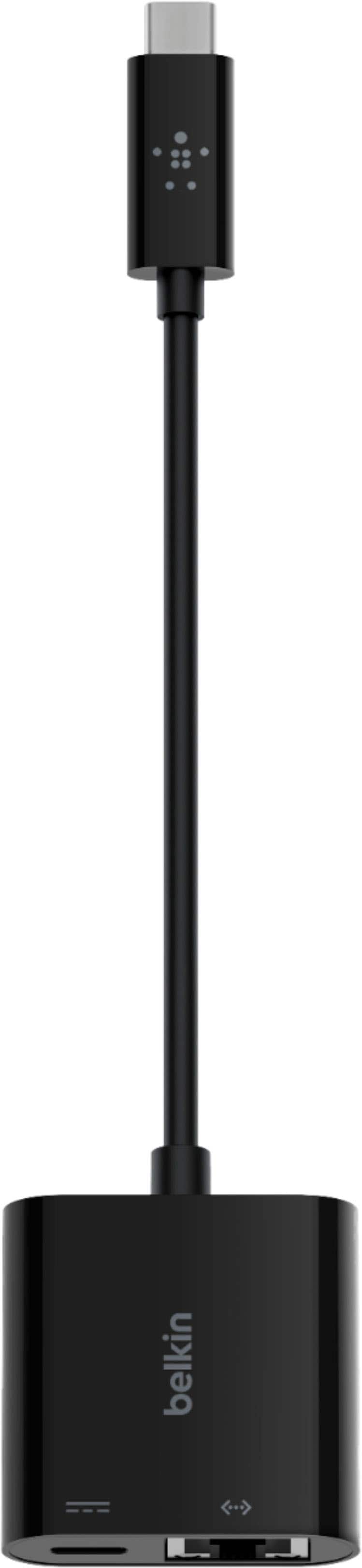 Angle. Belkin - USB C To Ethernet + Charge Adapter - Gigabit Ethernet Port for USB C Devices - Black.