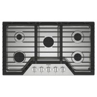 Whirlpool - 36" Built-In Gas Cooktop with 5 Burners and EZ-2-Lift Hinged Cast-Iron Grates - Stainless Steel - Front_Zoom