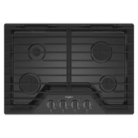 Whirlpool - 30" Built-In Gas Cooktop with EZ-2-Lift Hinged Cast-Iron Grates - Black Stainless Steel - Front_Zoom