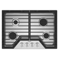 Whirlpool - 30" Built-In Gas Cooktop with EZ-2-Lift Hinged Cast-Iron Grates - Stainless Steel - Front_Zoom