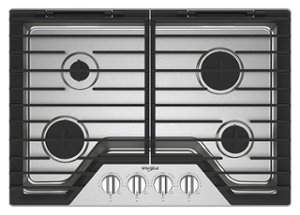 Whirlpool - 30" Built-In Gas Cooktop with EZ-2-Lift Hinged Cast-Iron Grates - Stainless Steel