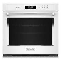 KitchenAid - 30" Built-In Single Electric Convection Wall Oven with Air Fry Mode - White - Front_Zoom
