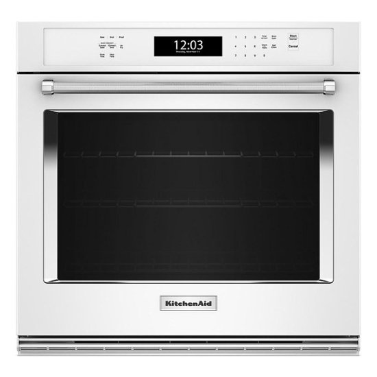 Front Zoom. KitchenAid - 30" Built-In Single Electric Convection Wall Oven with Air Fry Mode - White.