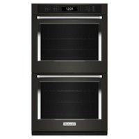 KitchenAid - 30" Built-In Electric Convection Double Wall Oven with Air Fry Mode - Black Stainless Steel - Front_Zoom