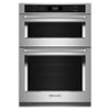 KitchenAid - 27" Built-In Electric Convection Double Wall Combination with Microwave and Air Fry Mode - Stainless Steel
