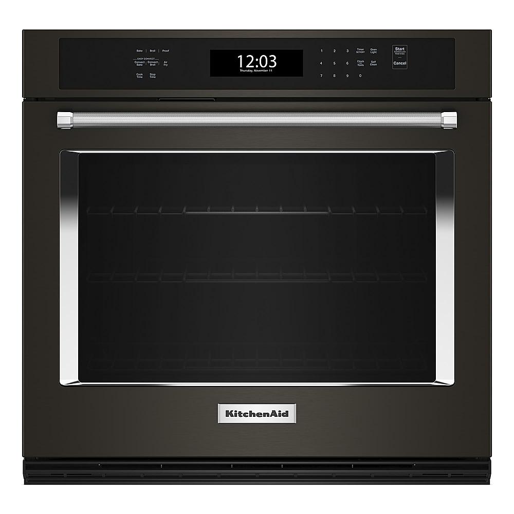 KitchenAid - 27" Built-In Single Electric Wall Oven with Air Fry Mode - Black Stainless Steel