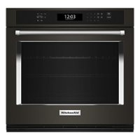 KitchenAid - 27" Built-In Single Electric Wall Oven with Air Fry Mode - Black Stainless Steel - Front_Zoom