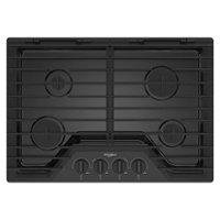 Whirlpool - 30" Built-In Gas Cooktop with EZ-2-Lift Hinged Cast-Iron Grates - Black - Front_Zoom