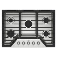 Whirlpool - 30" Built-In Gas Cooktop with 5 Burners and EZ-2-Lift Hinged Cast-Iron Grates - Stainless Steel - Front_Zoom