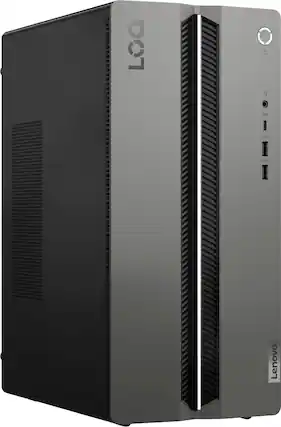 Front. Lenovo - LOQ Tower Gaming Desktop - Intel i5 14400F - 16GB Memory - NVIDIA GeForce RTX 3050 - 512GB SDD - Luna Gray.