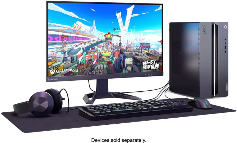 Alt View 13. Lenovo - LOQ Tower Gaming Desktop - Intel i5 14400F - 16GB Memory - NVIDIA GeForce RTX 3050 - 512GB SDD - Luna Gray.