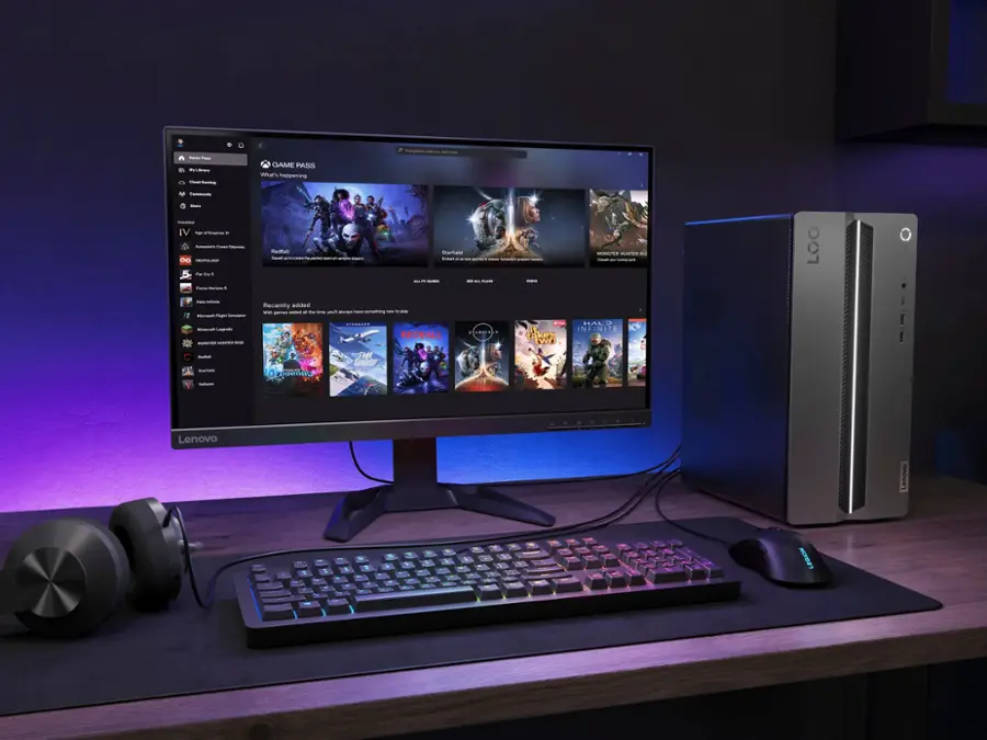 Alt View 14. Lenovo - LOQ Tower Gaming Desktop - Intel i5 14400F - 16GB Memory - NVIDIA GeForce RTX 3050 - 512GB SDD - Luna Gray.