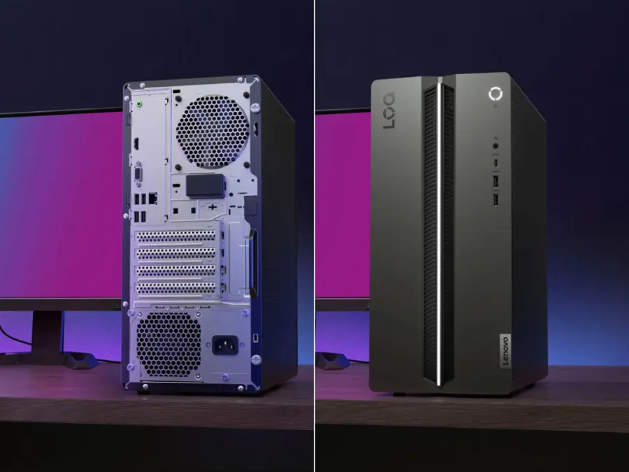 Alt View 15. Lenovo - LOQ Tower Gaming Desktop - Intel i5 14400F - 16GB Memory - NVIDIA GeForce RTX 3050 - 512GB SDD - Luna Gray.