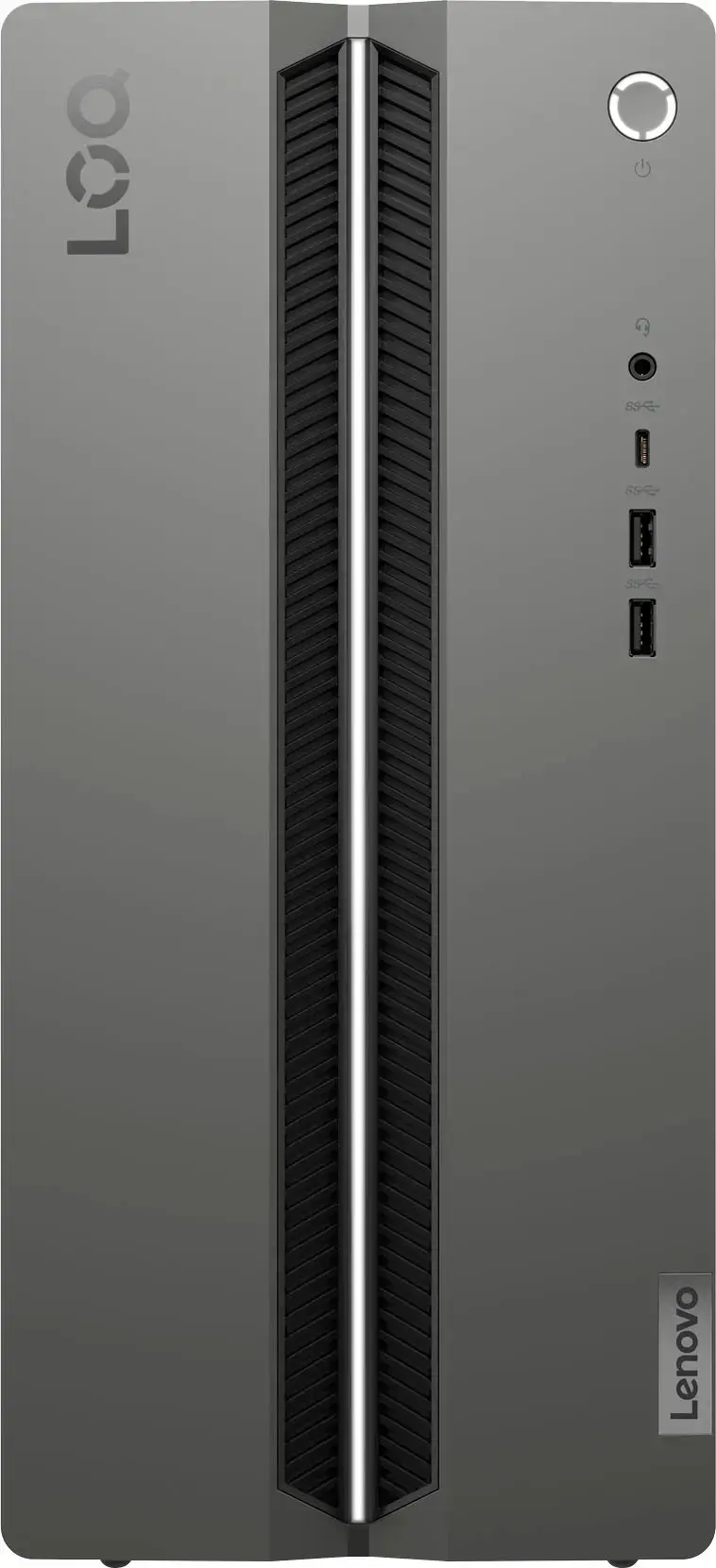 Left. Lenovo - LOQ Tower Gaming Desktop - Intel i5 14400F - 16GB Memory - NVIDIA GeForce RTX 3050 - 512GB SDD - Luna Gray.