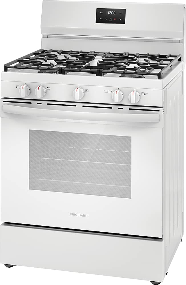 Angle. Frigidaire - Frigidaire 5.1 Cu. Ft Freestanding Gas Range with Quick Boil Burner - White.