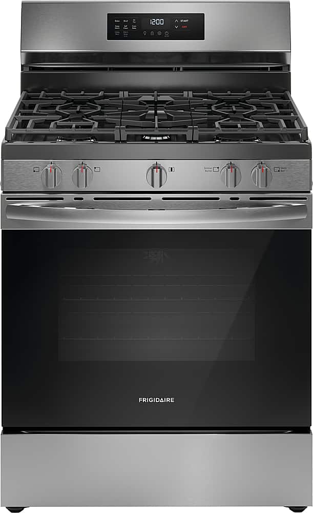 Frigidaire - 5.1 Cu. Ft. Freestanding Gas Range with Air Fry - Stainless Steel - Front_Zoom