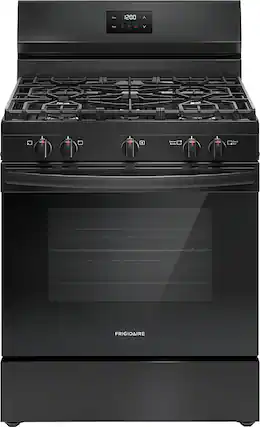 Front. Frigidaire - Frigidaire 5.1 Cu. Ft Freestanding Gas Range with Quick Boil Burner - Black.