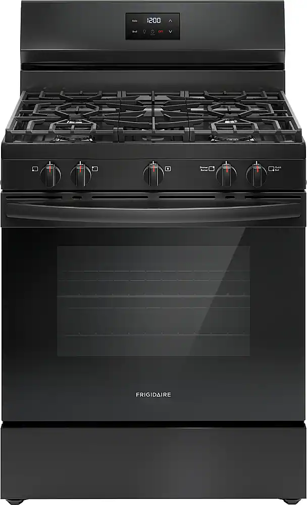 Frigidaire - 5.1 Cu. Ft Freestanding Gas Range with Quick Boil Burner - Black
