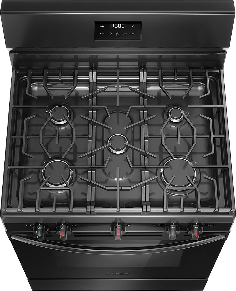Alt View 11. Frigidaire - Frigidaire 5.1 Cu. Ft Freestanding Gas Range with Quick Boil Burner - Black.