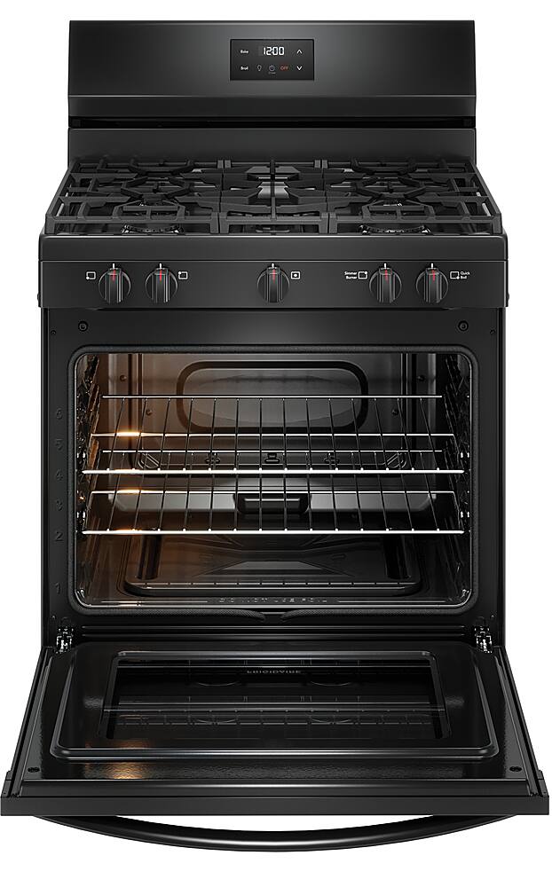 Alt View 1. Frigidaire - Frigidaire 5.1 Cu. Ft Freestanding Gas Range with Quick Boil Burner - Black.