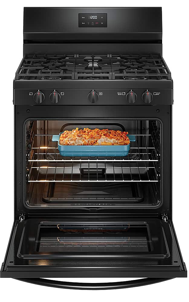 Alt View 2. Frigidaire - Frigidaire 5.1 Cu. Ft Freestanding Gas Range with Quick Boil Burner - Black.
