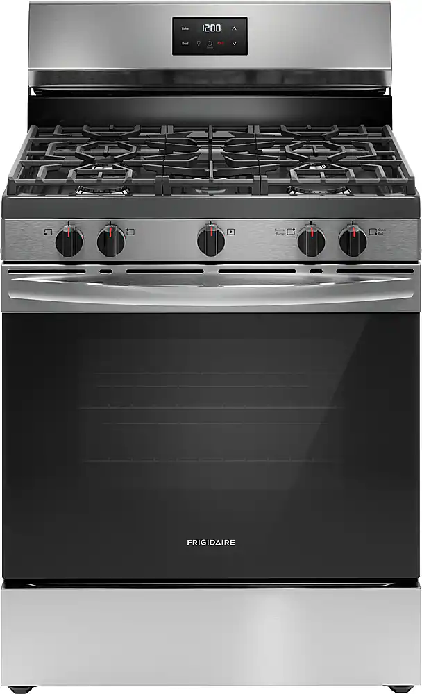 Frigidaire - 5.1 Cu. Ft Freestanding Gas Range with Quick Boil Burner - Stainless Steel