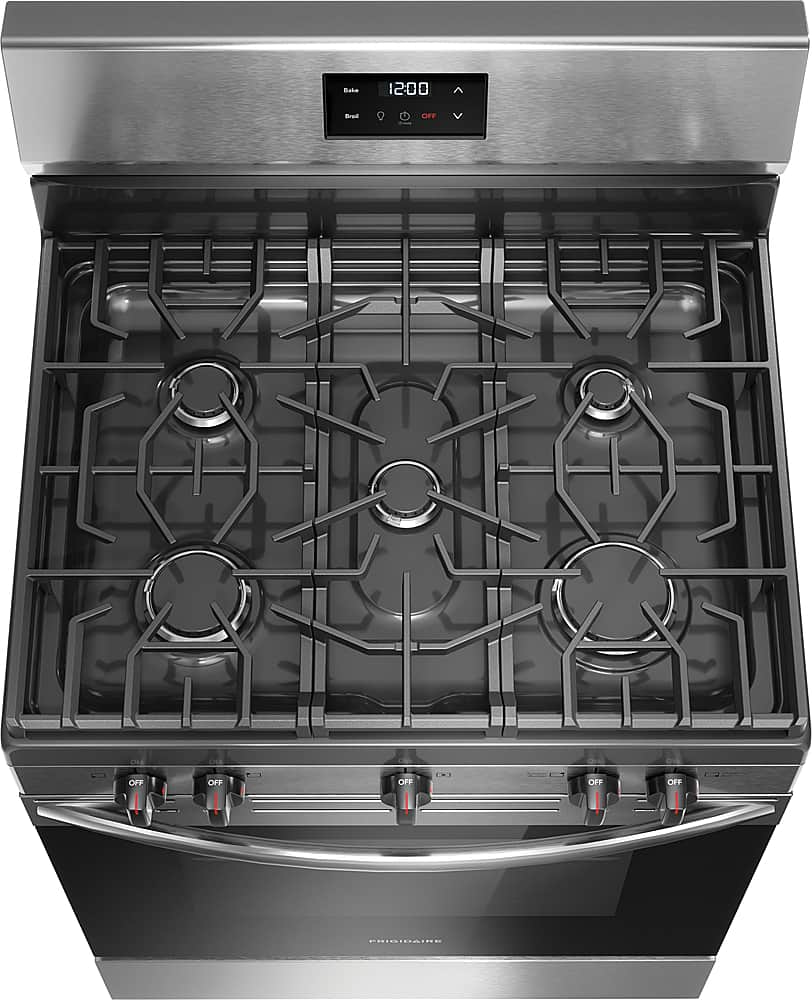 Alt View 11. Frigidaire - Frigidaire 5.1 Cu. Ft Freestanding Gas Range with Quick Boil Burner - Stainless Steel.
