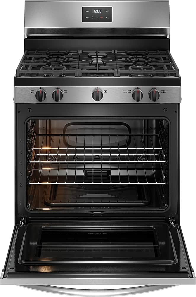 Alt View 1. Frigidaire - Frigidaire 5.1 Cu. Ft Freestanding Gas Range with Quick Boil Burner - Stainless Steel.