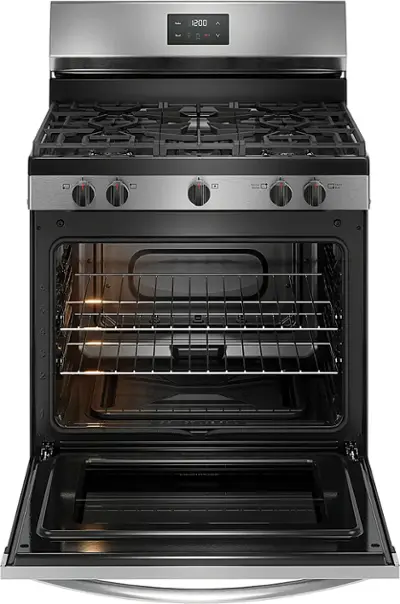 Frigidaire 5.1 Cu. Ft Freestanding Gas Range with Quick Boil Burner - Stainless Steel
