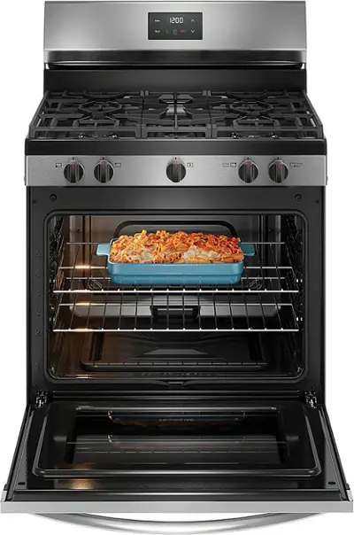 Frigidaire 5.1 Cu. Ft Freestanding Gas Range with Quick Boil Burner - Stainless Steel