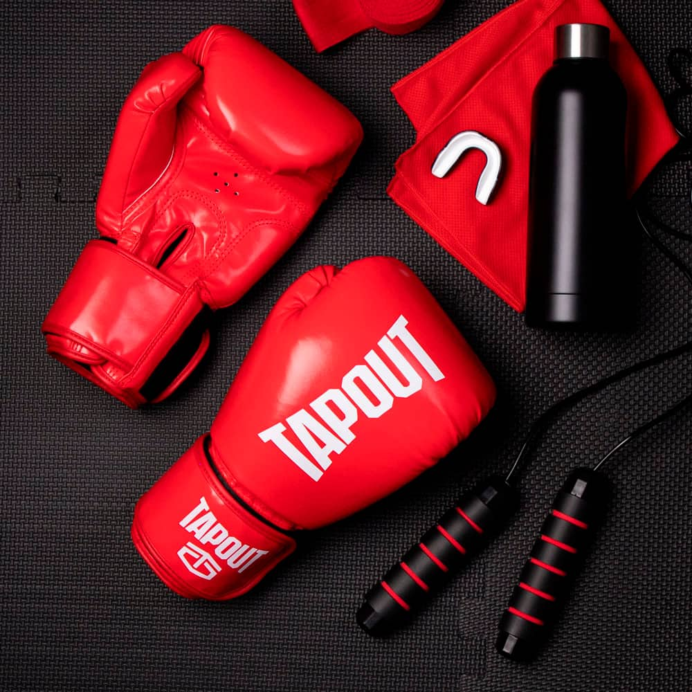 Back View: Tapout - Boxing Gloves Men and Women - Red