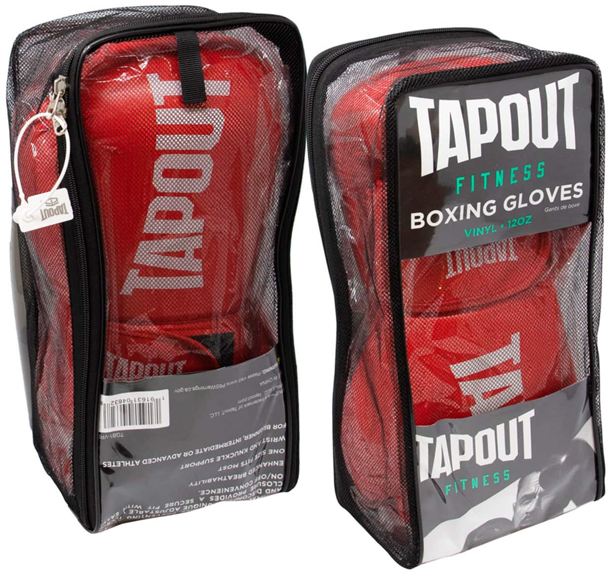 Left View: Tapout - Boxing Gloves Men and Women - Red