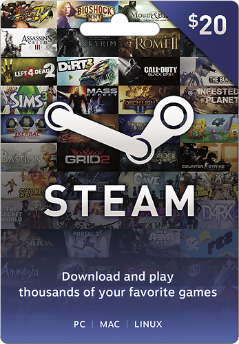 Steam Wallet Gift Card - $20 -(Physical Card ) Free Expidited Shipping Now!