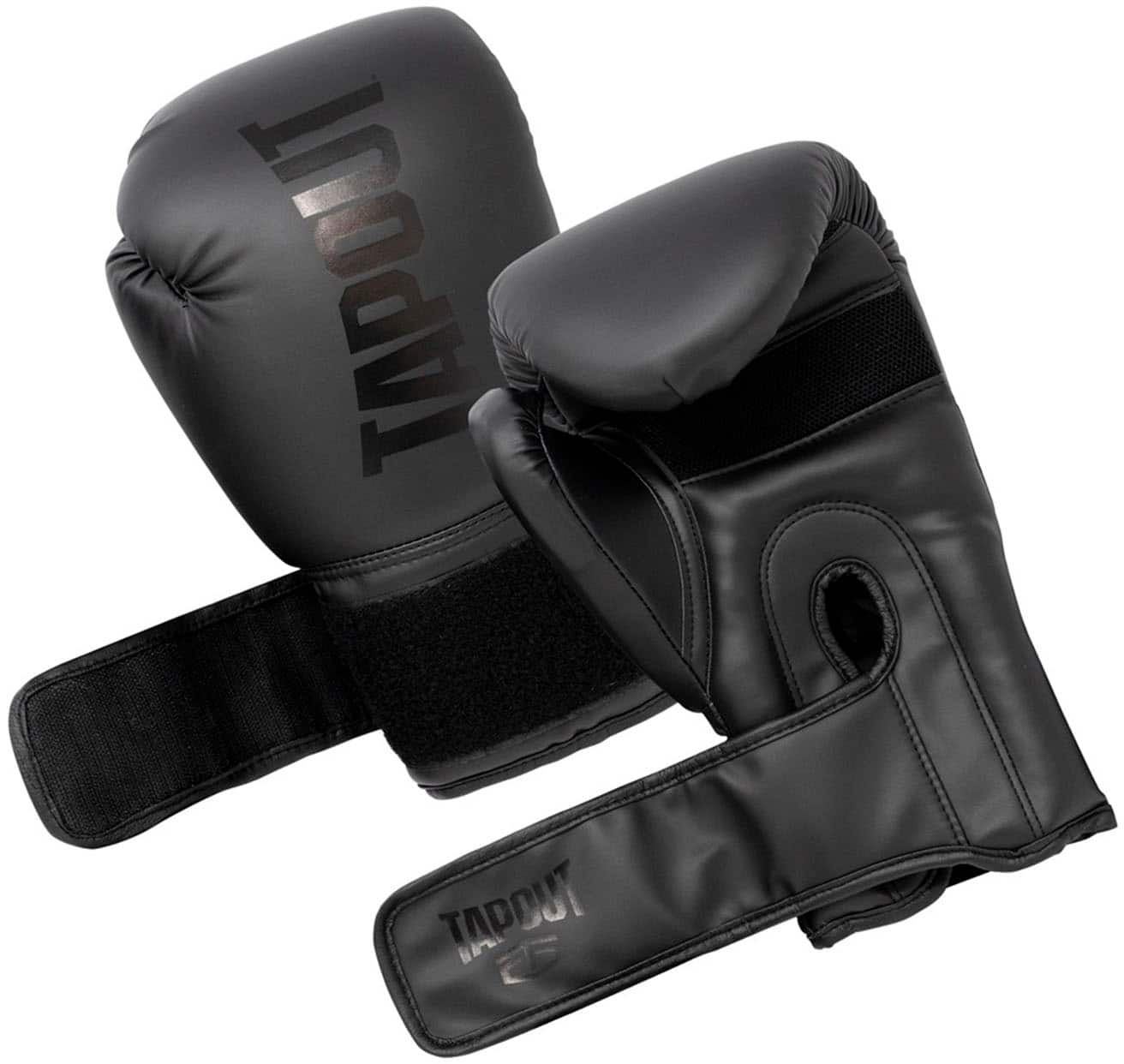 Angle View: Tapout - Boxing Gloves with Mesh Palm for Men and Women - Black