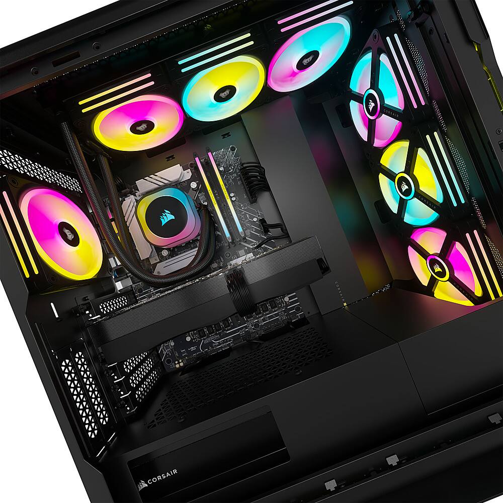 Back. CORSAIR - VENGEANCE i8200 iCUE Link Gaming Desktop -Intel Core i9 14900KF -64GB DDR5 Memory -NVIDIA GeForce RTX 4090-4TB SSD - Black.