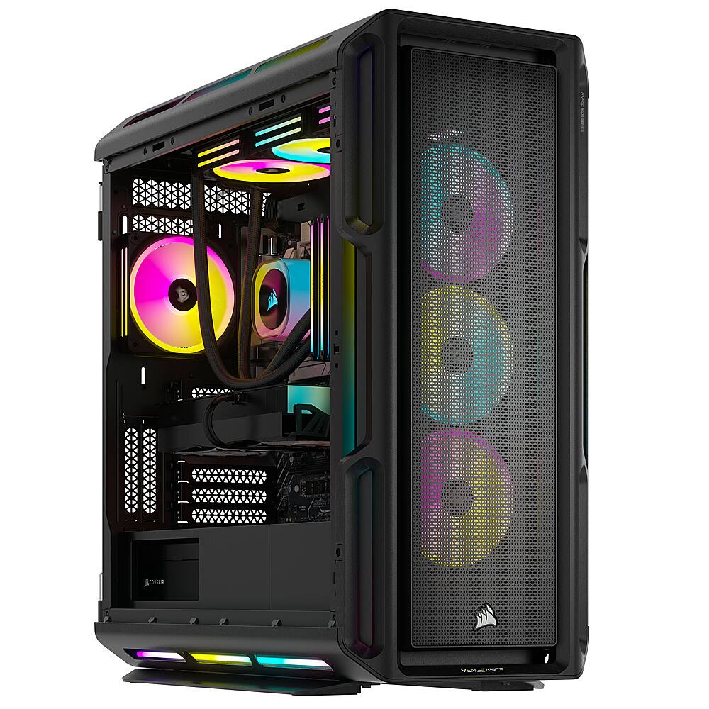 Angle. CORSAIR - VENGEANCE i8200 iCUE Link Gaming Desktop -Intel Core i9 14900KF -64GB DDR5 Memory -NVIDIA GeForce RTX 4090-4TB SSD - Black.